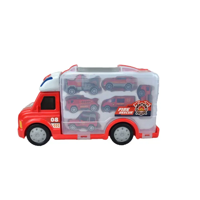 Set de Juguetes Camión de Bomberos 🚒 con Carritos y Accesorios