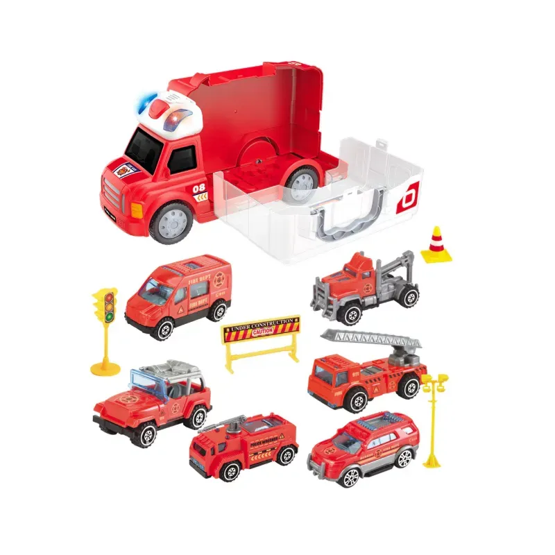 Set de Juguetes Camión de Bomberos 🚒 con Carritos y Accesorios