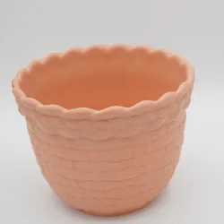 Maceta con decoración de tejido