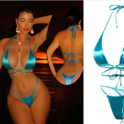 Bikini azul hilo