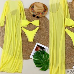Bikini set 3 piezas amarillo
