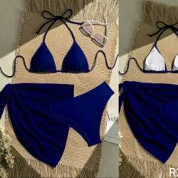 Bikini set 3 piezas color azul