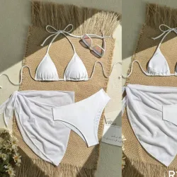 Bikini set 3 piezas color blanco