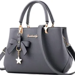 Cartera mediana color gris