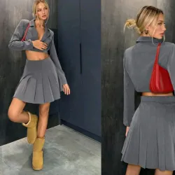 Conjunto saya color gris