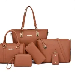 Set carteras 6 piezas color carmelita