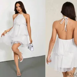 Vestido corto suelto color blanco