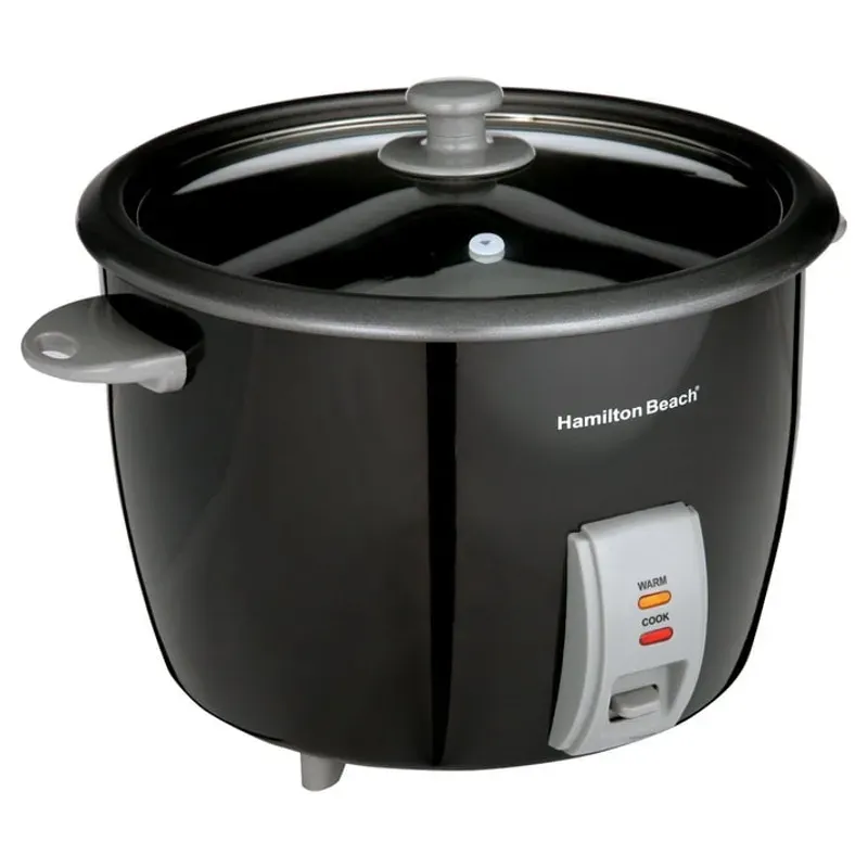 Hamilton Beach Rice Cooker and Food Steamer, 30 Cups Cooked (15 Uncooked), Steam Basket, Black, 37555