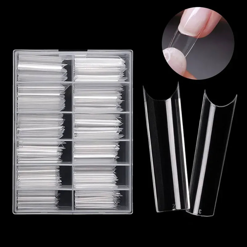 Caja de 240 tips curvatura c transparente 
