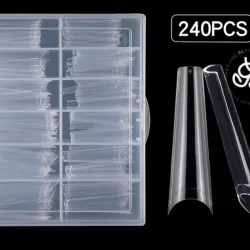 Caja de 240 tips coffin transparente 