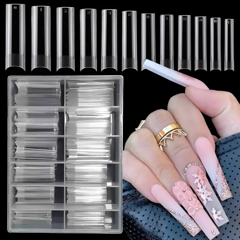 Caja de 240 tips curvatura c transparente 
