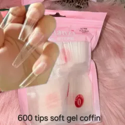 Paqt de 600 tips coffin soft gel