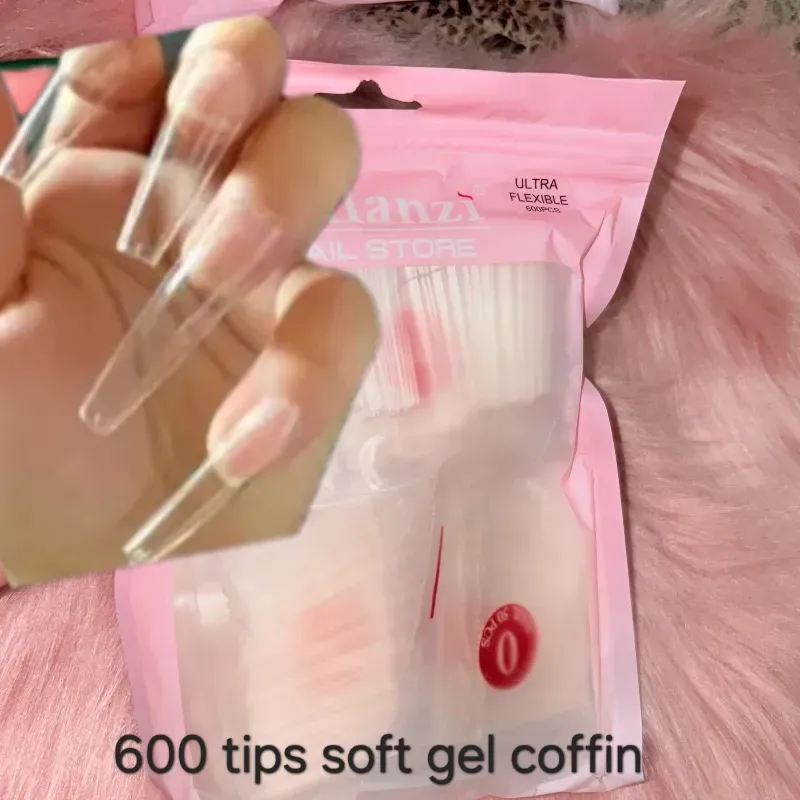 Paqt de 600 tips coffin soft gel
