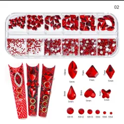 Caja de piedras rojas