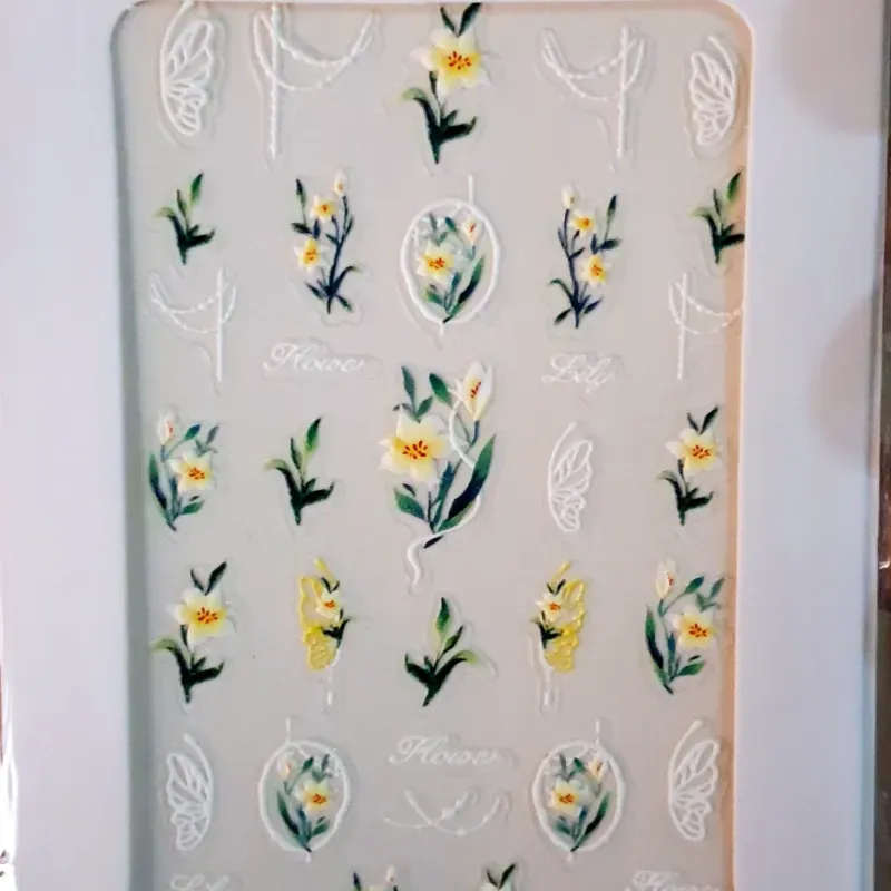 Calcomania 5D flor amarilla 💛 