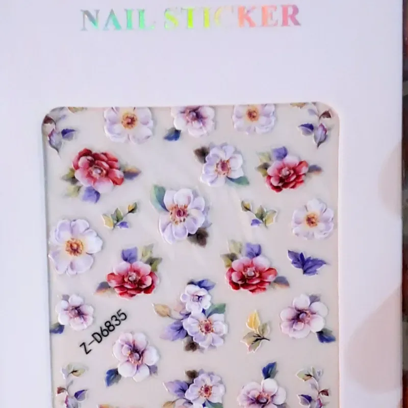 Calcomania 5D flor variada 