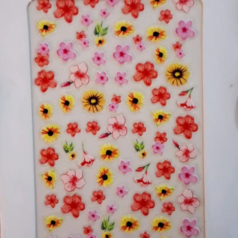 Calcomania 5D flores 💐 rosas y amarillas 