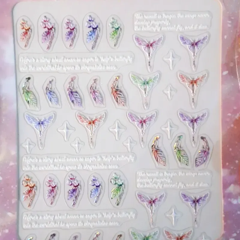 Calcomania 5D libélula + estrella 