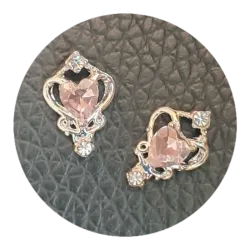 Joya plateada corazón rosa