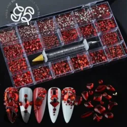 Caja de piedras rojas