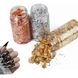 Pote de hoja de "bronce o plata"