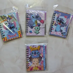 Agenditas con lapiceros temática de Stitch