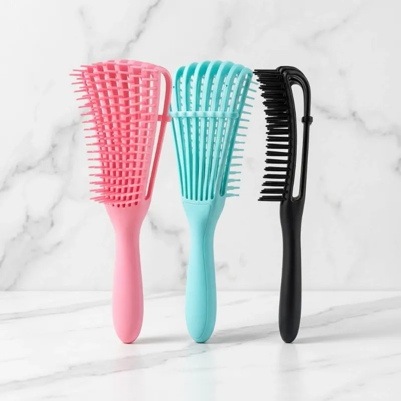 Cepillo Desenredante Flexible para Cabello Rizado y Ondulado