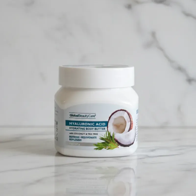 Crema corporal de Ácido Hialurónico con aceite de coco y árbol de té 147g