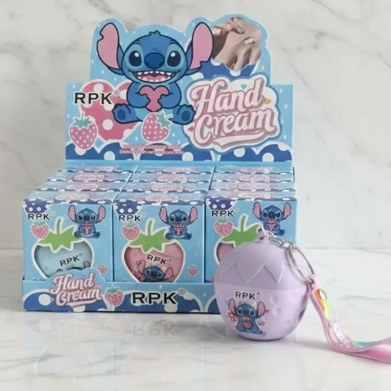 Llaveros con envase de crema para manos de Stitch