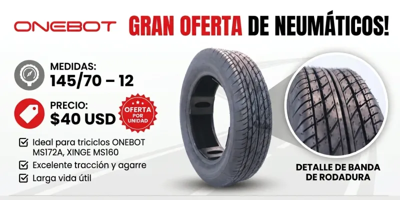 Neumático de Triciclo 145/70 – 12