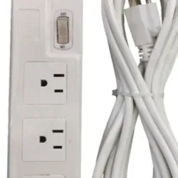 Regleta Eléctrica de 5 metros con interruptor y 3 tomas de corriente