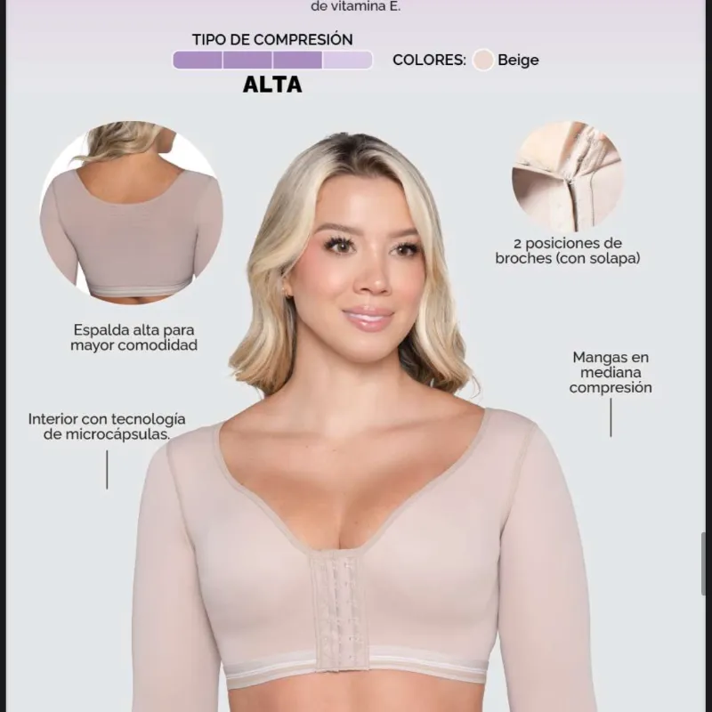 Brasier post operatório con mangas 