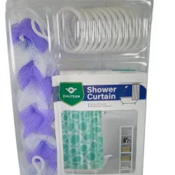 Cortina de baño + esponja