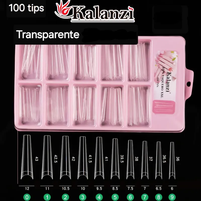 Caja de 100 uñas coffin