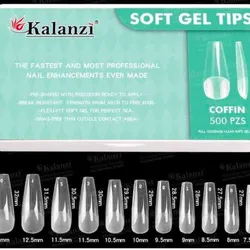Paquetes de 20 uñas soft gel coffin 