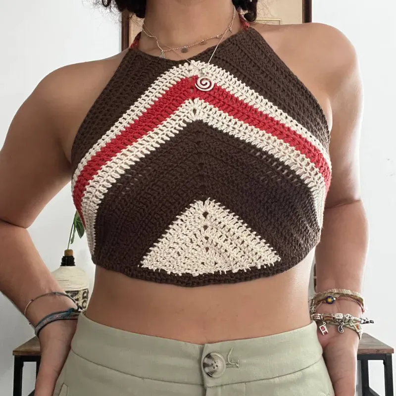 Blusa al cuello carmelita