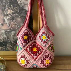 Bolso de aplicaciones rosa 1