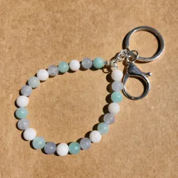 Charm de aquamarina y jaspe
