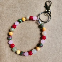 Charm de coral, ágata, unakita y jaspe