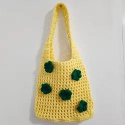Malla con flores amarilla 💛