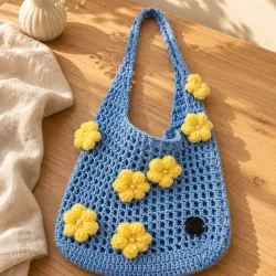 Malla con flores azul 🩵