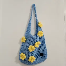 Malla con flores azul 🩵