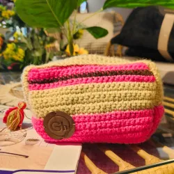 Neceser beige y rosa 🩷