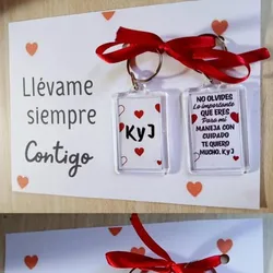 Conjunto de Llaveros con tarjeta