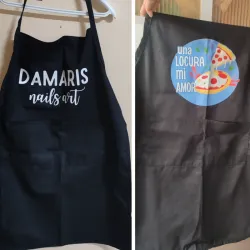 Delantales largos negros 👩🏼‍🎨👨🏻‍🍳