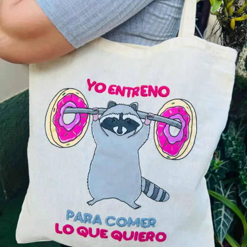 Jabas de tela con diseño bordado 🪡