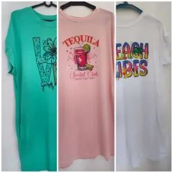 Vestidos blancos, rosados y verdes 👗