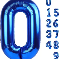 Globo foil número 0 azul