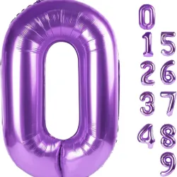 Globo foil número 0 morado