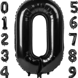 Globo foil número 0 negro